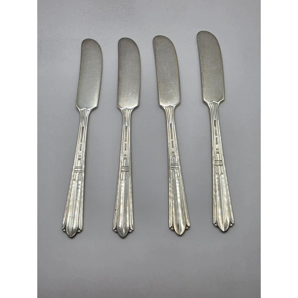 Vintage 4 Butter Knifes Stratford Plate Special Marked IS